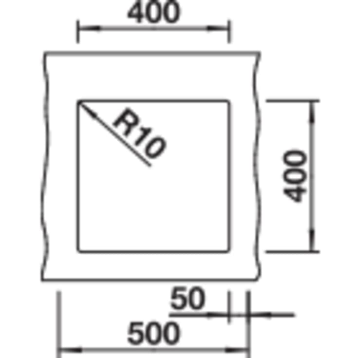 Blanco Subline 400-U UXI køkkenvask, 43x46 cm, råhvid