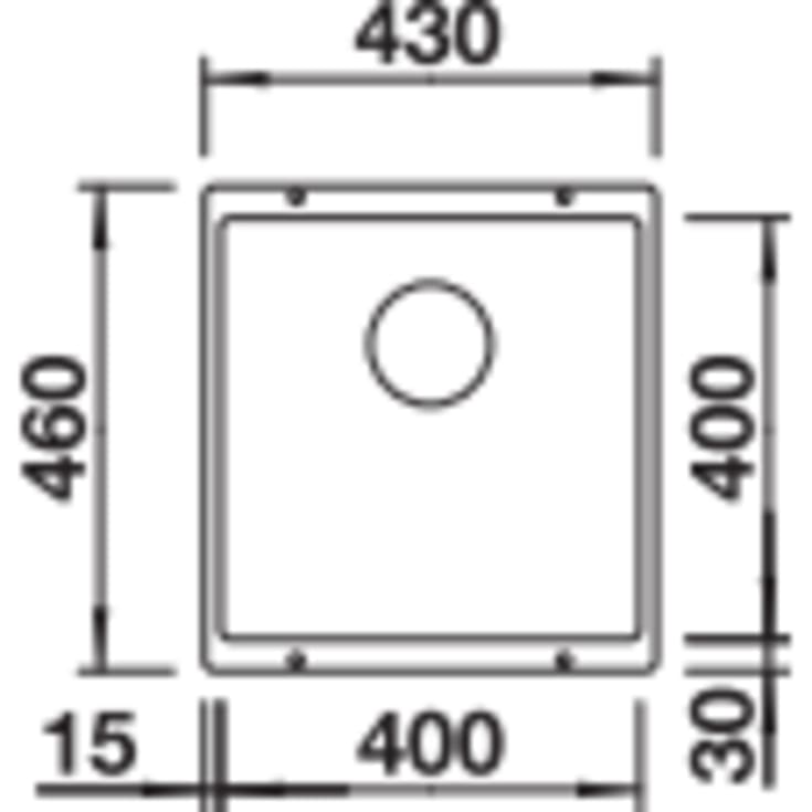 Blanco Subline 400-U UXI køkkenvask, 43x46 cm, råhvid