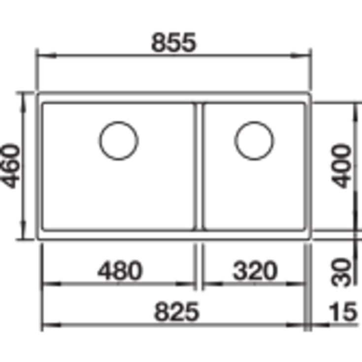 Blanco Subline 480/320-U UXI køkkenvask, 85,5x46 cm, råhvid