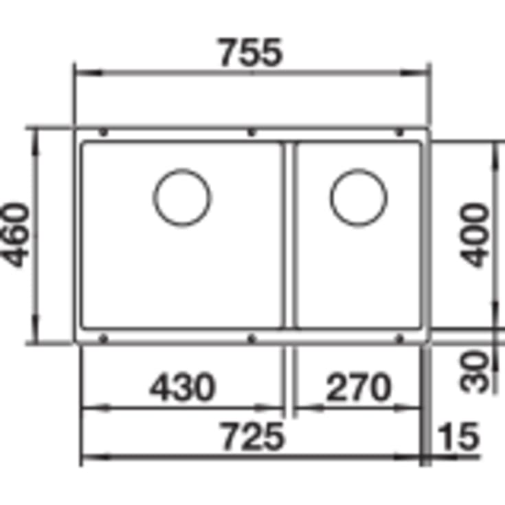 Blanco Subline 430/270-U UXI køkkenvask, 75,5x46 cm, grå