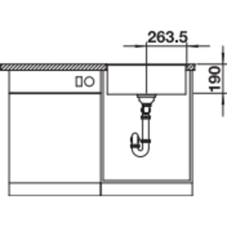 Blanco Subline 500-F UXI køkkenvask, 52,7x42,7 cm, råhvid