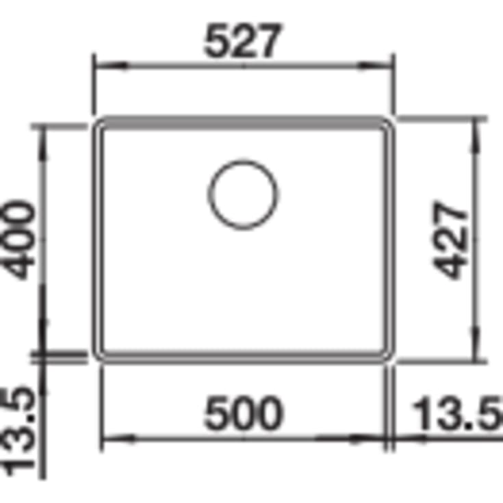 Blanco Subline 500-F UXI køkkenvask, 52,7x42,7 cm, råhvid