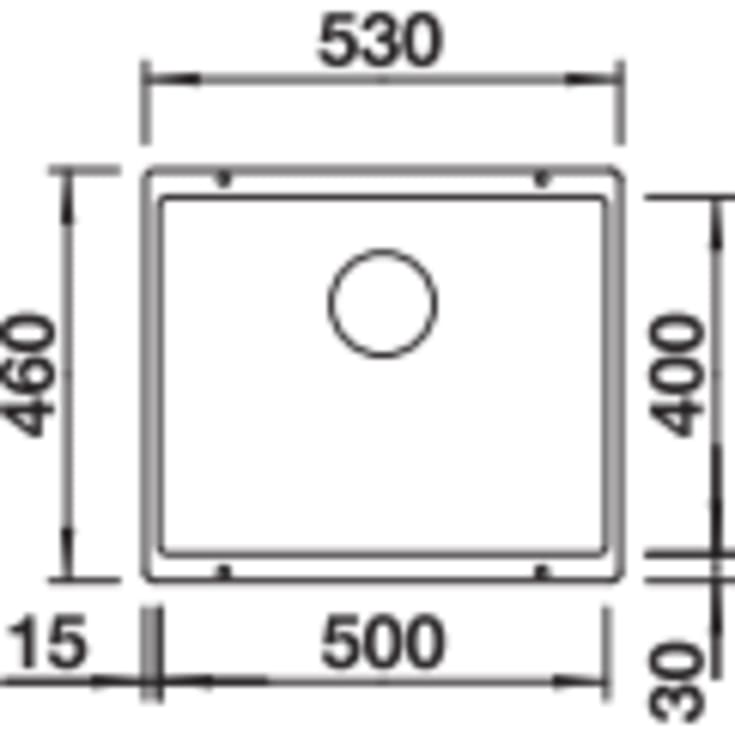 Blanco Subline 500-U UXI køkkenvask, 53x46 cm, råhvid
