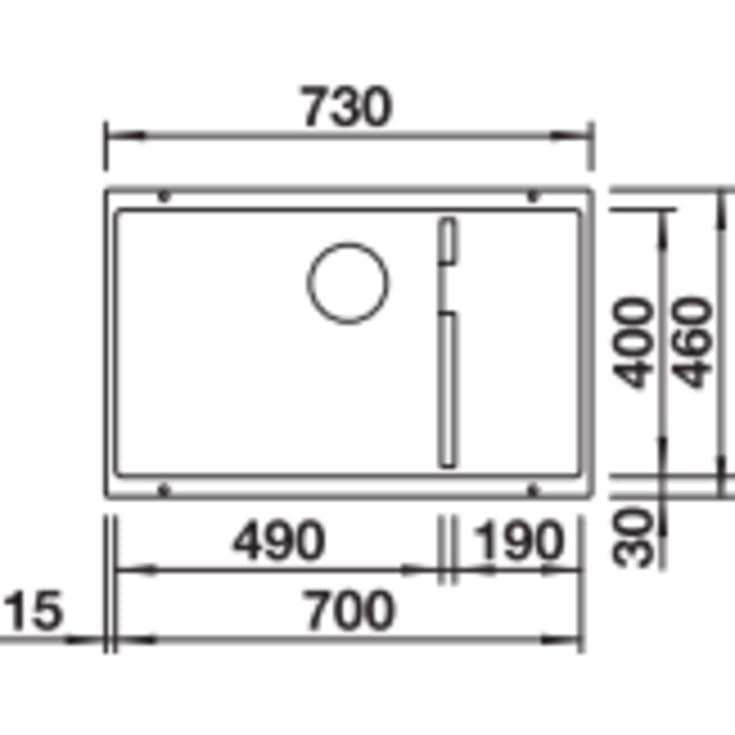 Blanco Subline 700-U Level UXI køkkenvask, 73x46 cm, råhvid