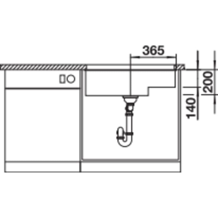 Blanco Subline 700-U Level UXI køkkenvask, 73x46 cm, sort