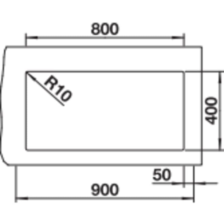 Blanco Subline 800-U UXI køkkenvask, 83x46 cm, grå