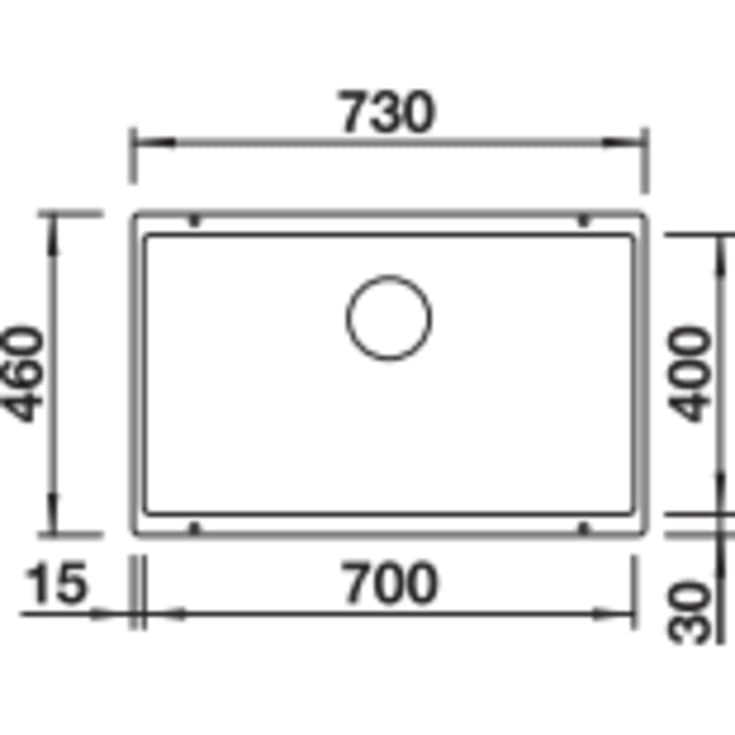 Blanco Subline 700-U UXI køkkenvask, 73x46 cm, grå