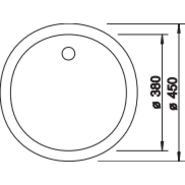 Blanco Rondo 45 UX køkkenvask, Ø45 cm, råhvid