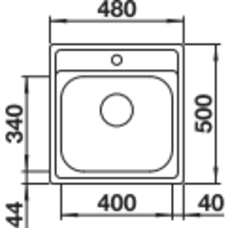 Blanco Dana 45 UX køkkenvask, 48x50 cm, rustfrit stål