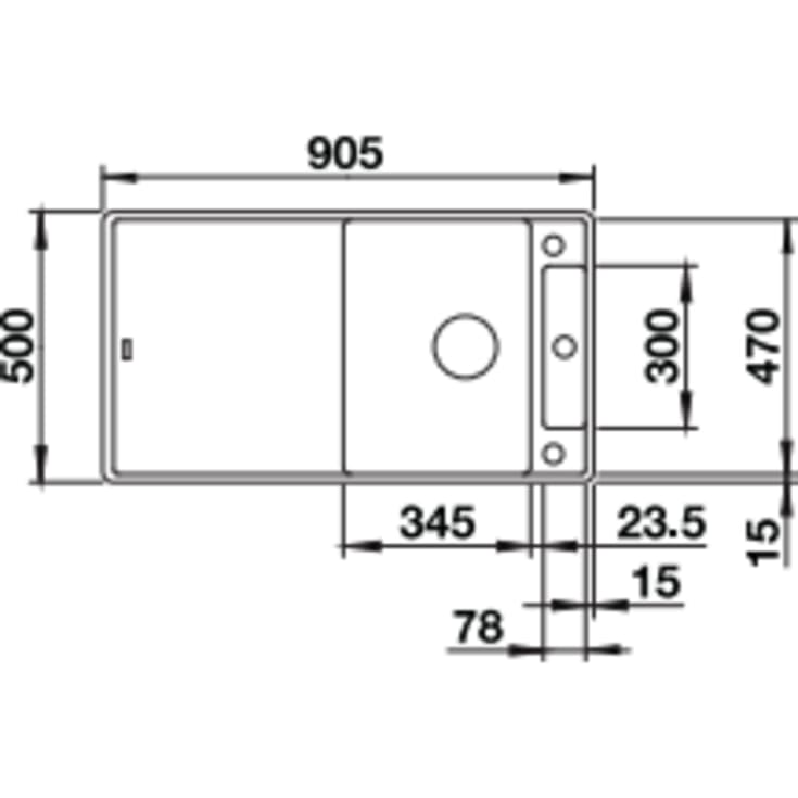 Blanco Axia III 5S-F MXI køkkenvask, 90,5x50 cm, grå