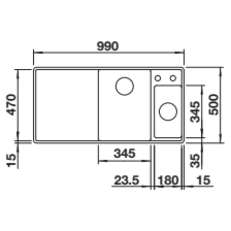 Blanco Axia III 6S-F MXI køkkenvask, 99x50 cm, grå