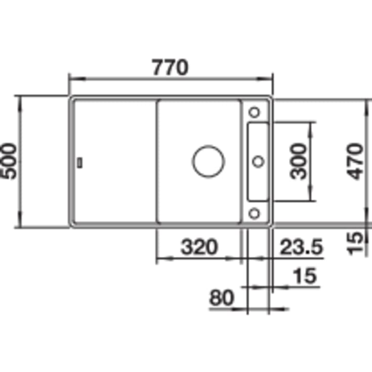Blanco Axia III 45S-F MXI køkkenvask, 77x50 cm, råhvid
