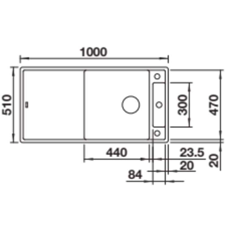 Blanco Axia III XL6S MXI køkkenvask, 100x51 cm, råhvid