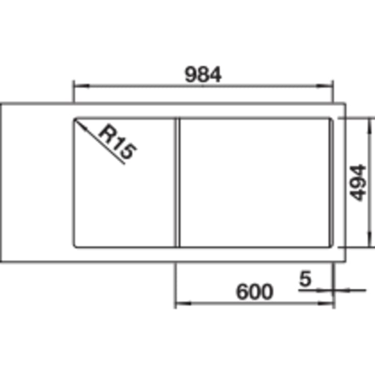 Blanco Collectis 6S MXI køkkenvask, 100x51 cm, grå