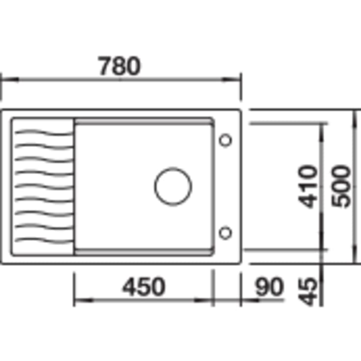 Blanco Elon XL6S UXI køkkenvask, 78x50 cm, råhvid