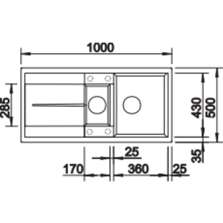 Blanco Metra 6S UX køkkenvask, 100x50 cm, grå