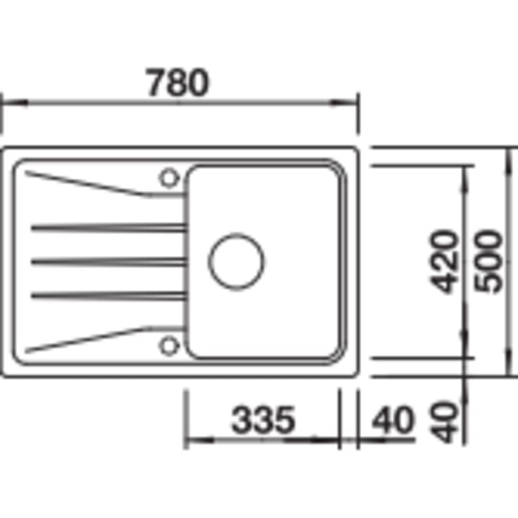 Blanco Sona 45S UX køkkenvask, 78x50 cm, råhvid