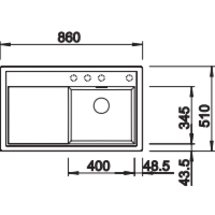 Blanco Zenar 45S MXI køkkenvask, 86x51 cm, råhvid