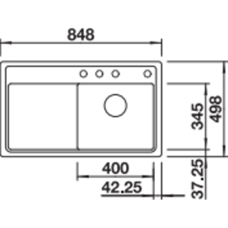 Blanco Zenar 45S-F MXI køkkenvask, 84,75x49,75 cm, råhvid