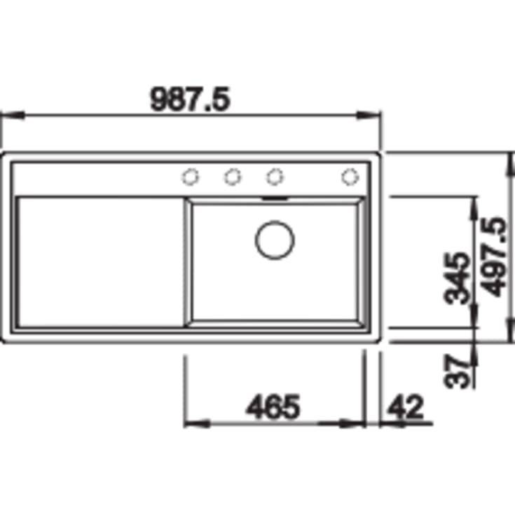 Blanco Zenar XL6S-F MXI diskbänk, 98,75x49,75 cm, grå