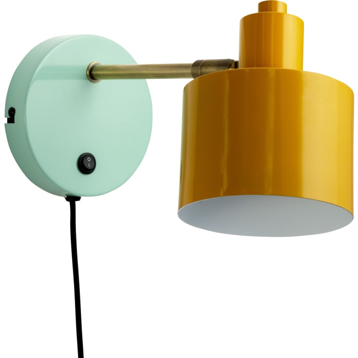 Ocean vegglampe E14 IP20, karrygul/turkis