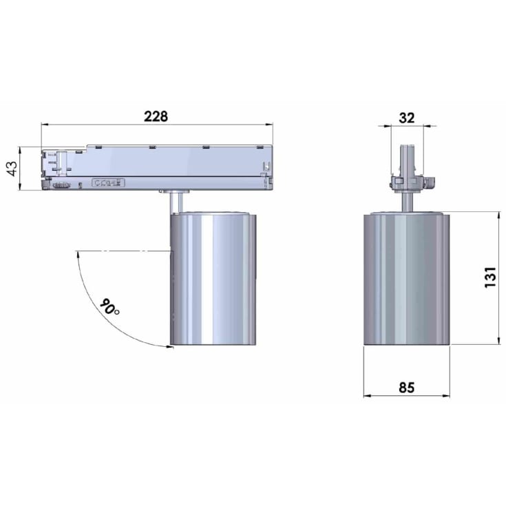 Dingo 3F DALI skinnespot 935 BBL NFL hvid
