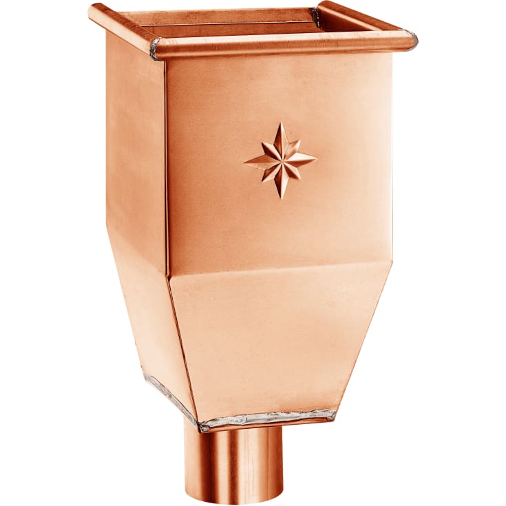 VMzinc regnvandssamlerkasse, Ø76 mm, 200x200 mm, kobber