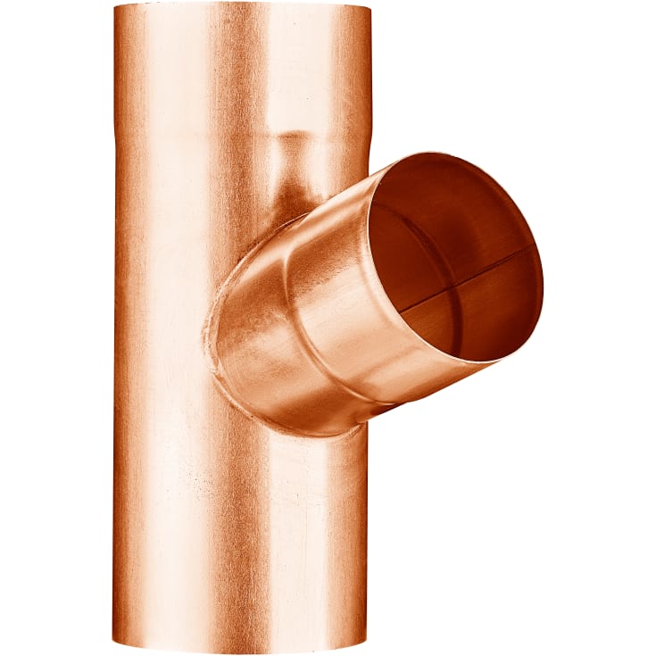 VMZINC grenrör 72° 76/76mm t/rund koppar