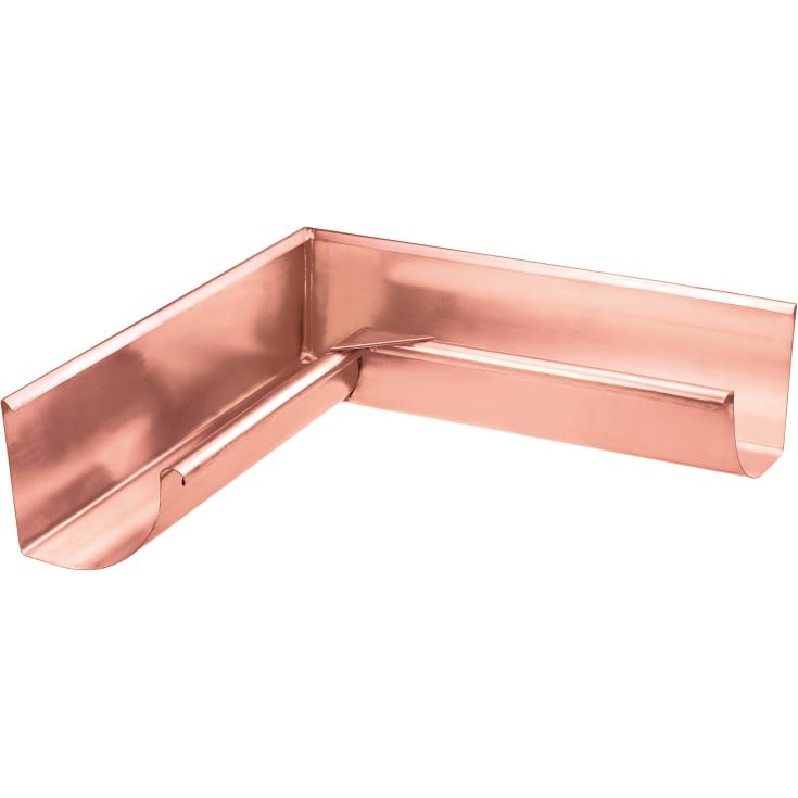 5 stk VMzinc indvendig gering nr. 12, 333 mm, til kvartrund arkitekt tagrende, kobber