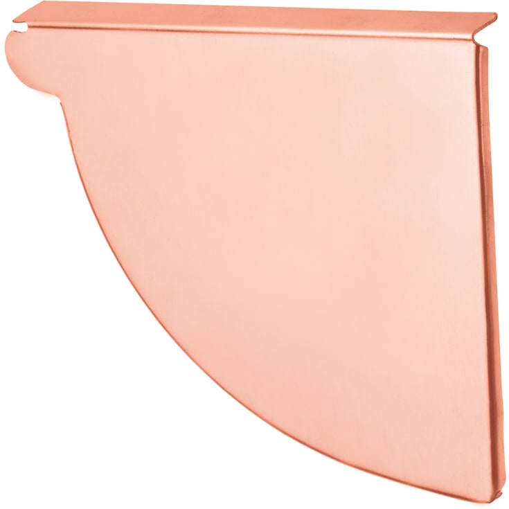 VMzinc Vmcopper endebund nr. 12, 333 mm, højre, til kvartrund arkitekt tagrende, kobber