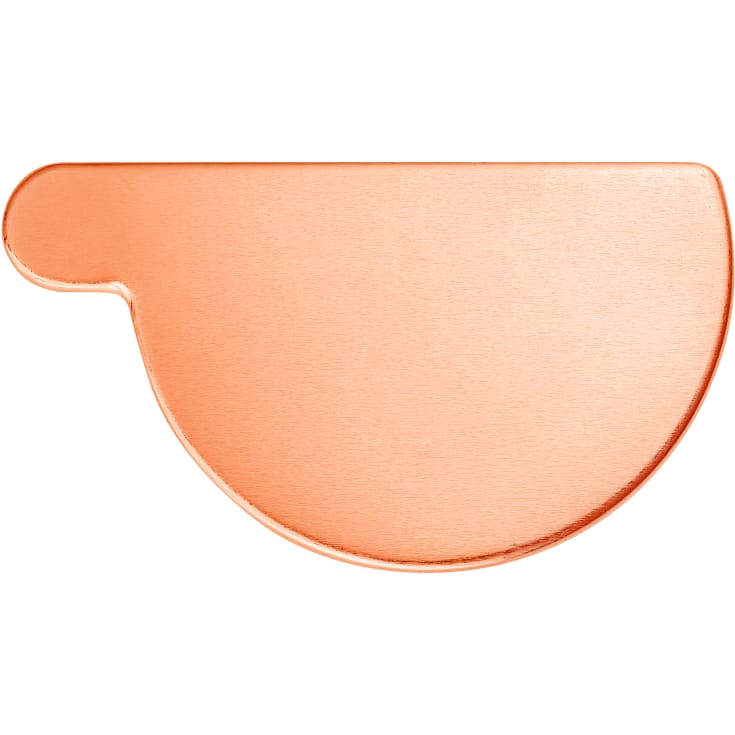 VMzinc Vmcopper endebund nr. 12, 333 mm, højre, til halvrund tagrende, kobber