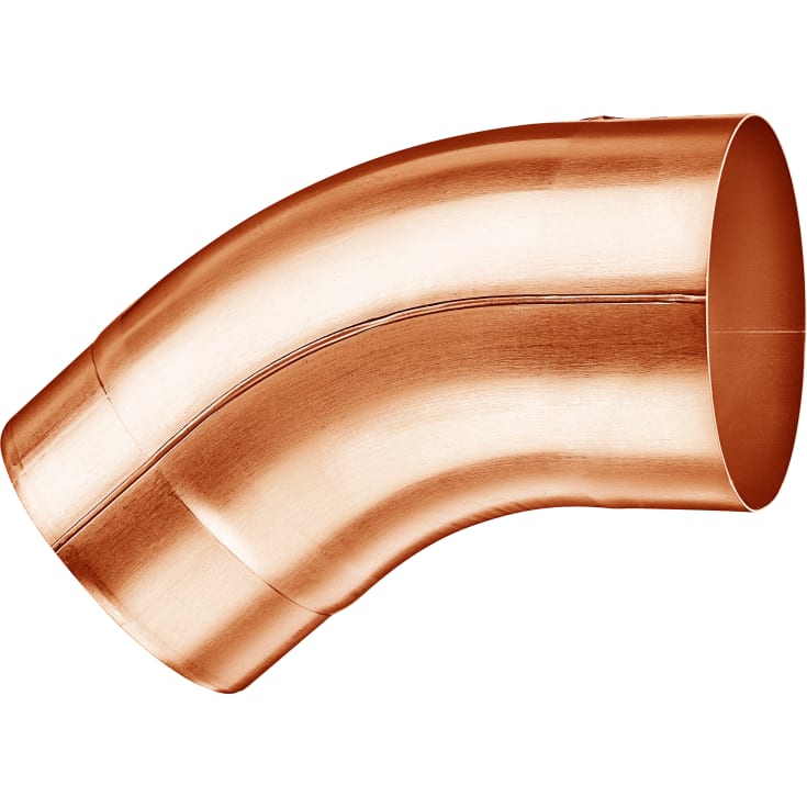 VMzinc bøjning, 40°, Ø76 mm, kobber