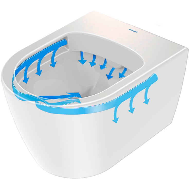 Duravit Soleil væghængt toilet, uden skyllekant, rengøringsvenlig, hvid