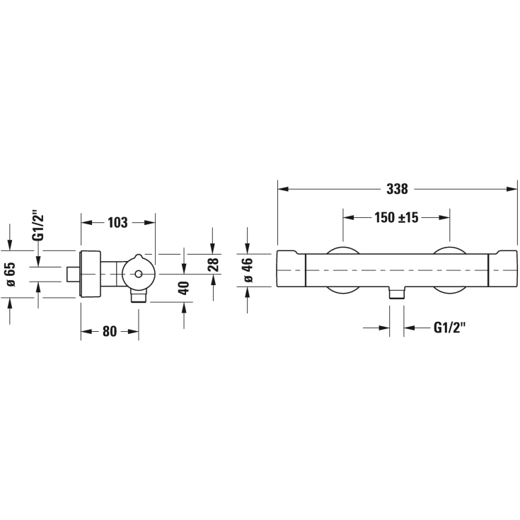 Duravit C.1 brusearmatur, krom