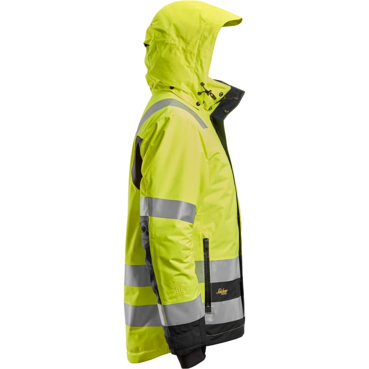 Snickers High-Vis vinterjakke 1132, vandtæt, gul/sort kl.3, 3XL