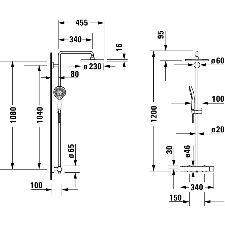 Duravit C.1 brusesæt, sort