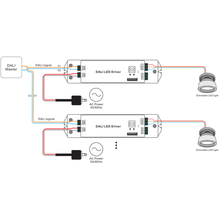 SLC LED Driver 350-1500mA 50W 8-52V DALI-2 CC DIP CCT, dæmpbar