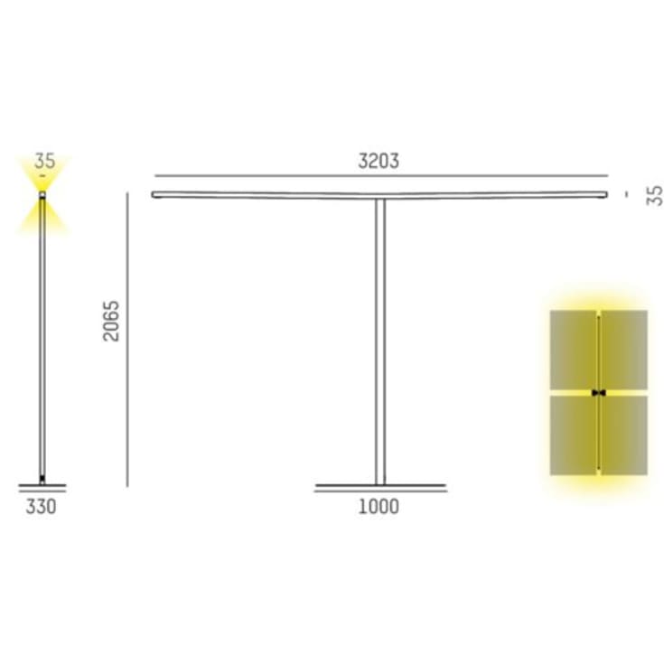 Molto Luce Lens Quad F gulvlampe 200W, sort