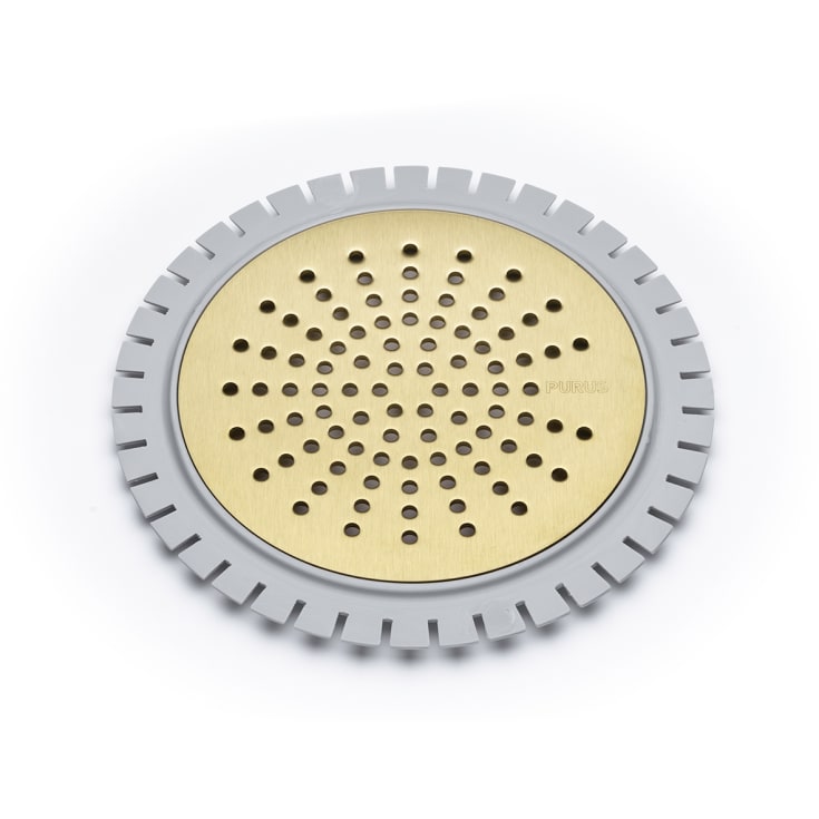 Purus Sun afløbsrist, til microcement, Ø150 mm, messing