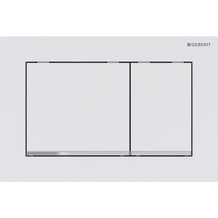 Geberit Omega 20 Square spolplatta, matt vit/krom