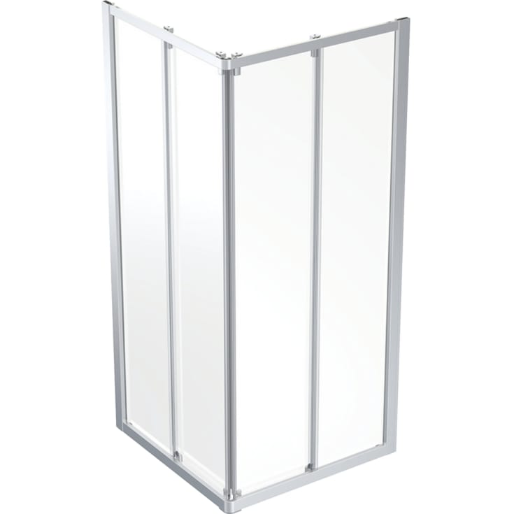 Contura Shower Showerama brusehjørne, 89x89 cm, klart glas, aluminium profil