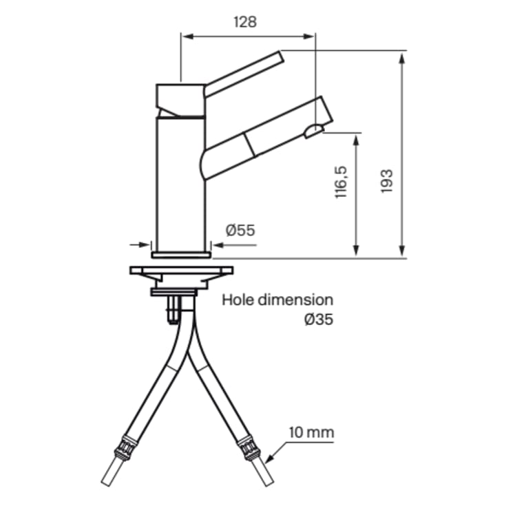Tapwell BI071 tvättställsblandare, krom