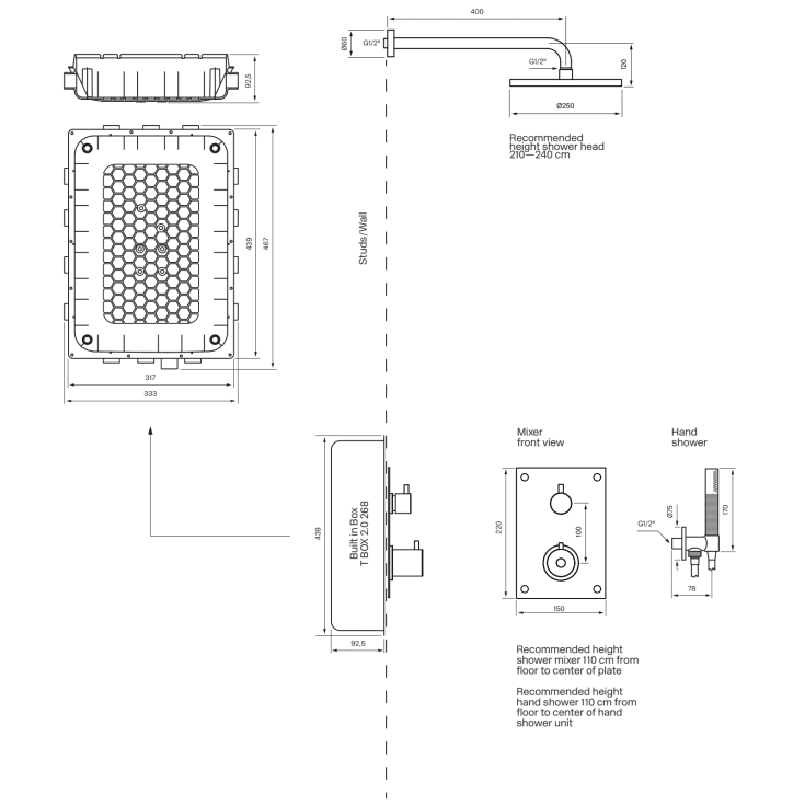 Tapwell BOX7268 ED2 duschset, krom