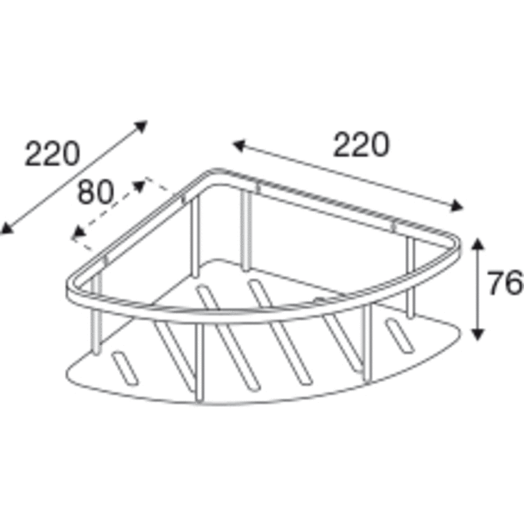 Pressalit brusehylde, poleret rustfrit stål