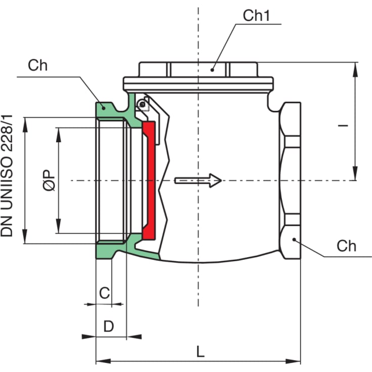 2 stk 3" Klapkontraventil 90G. 6Bar Bonomi