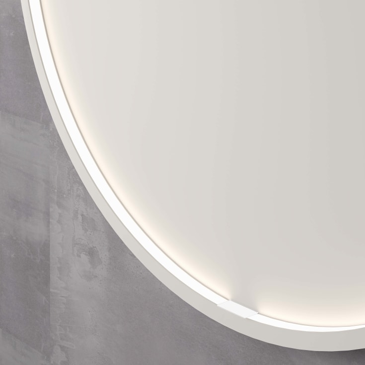 Sanibell Ink SP24 spegel med belysning, dimbar, imfri, Ø40 cm, matt vit