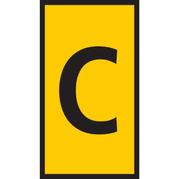 5 stk Ledningsmærke (C) gul WIC1 til 0,5-1,5 mm² ledning (200 stk)