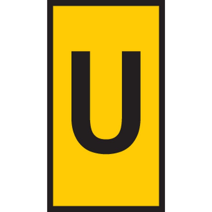 5 stk Ledningsmærke (U) gul WIC1 til 0,5-1,5 mm² ledning (200 stk)