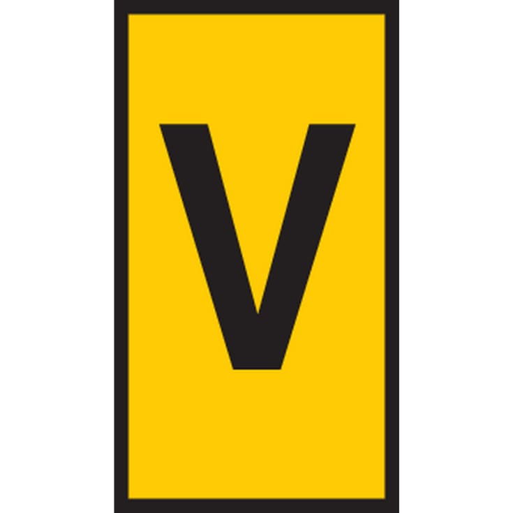 5 stk Ledningsmærke (V) gul WIC1 til 0,5-1,5 mm² ledning (200 stk)