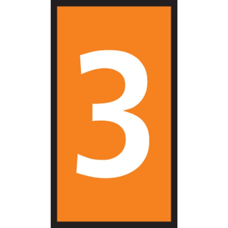 5 stk Ledningsmærke (3) orange WIC1 til 0,5-1,5 mm² ledning (200 stk)